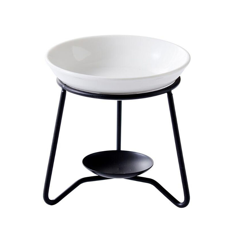 Home Fragrance Oil Burner - Rack de metal criativo tigela cerâmica